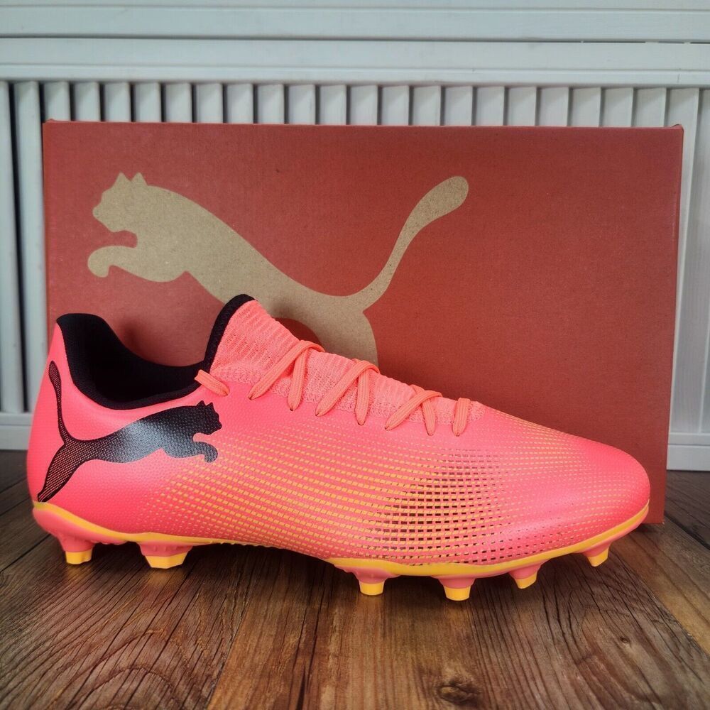 PUMA Future 7 Play FG/AG 107723 03 Mens 11.5 Sunset Glow Black Soccer Cleats NEW